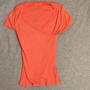 Michael Stars wrap t-shirt, sizzling orange